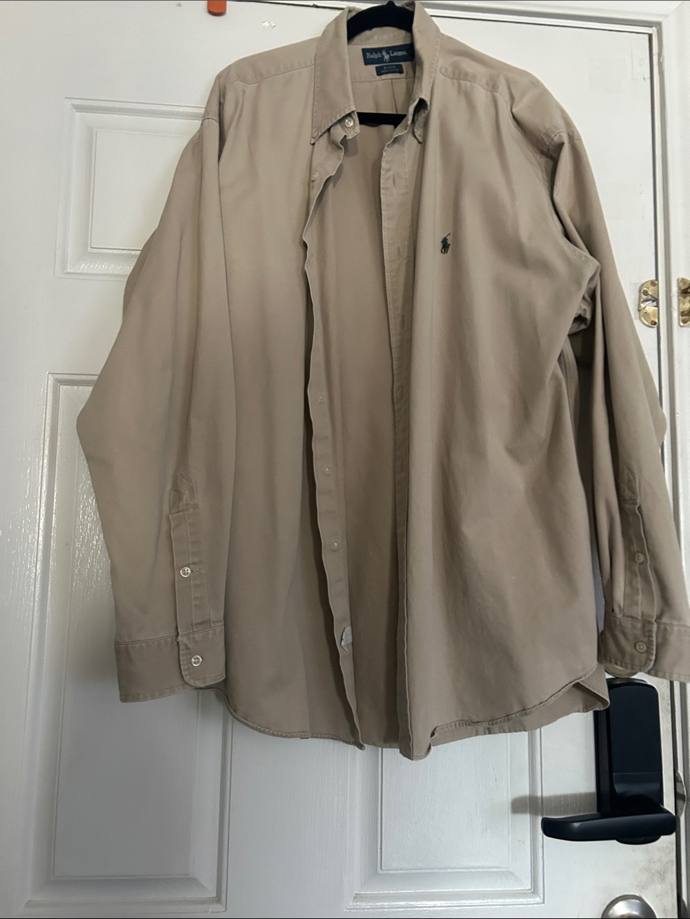 Ralph Lauren Men's Lightweight Button-Down shirt in Khaki Tan